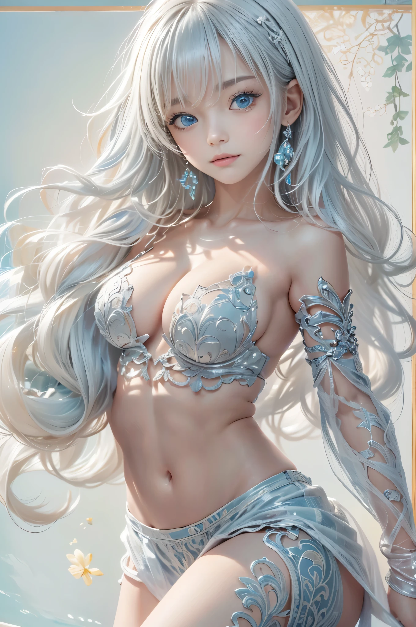 8K, Top Quality,  ultra detail, extra high resolution, Masterpiece, detailed breast, , big breastes, ((décolleté)), ， tmasterpiece， extra high resolution， （Realistic：1.5）, (partially bare chest), Deep hatching， Cold light， (（beste-Qualit，8K，tmasterpiece：1.3））），Clear Focus：1.2，