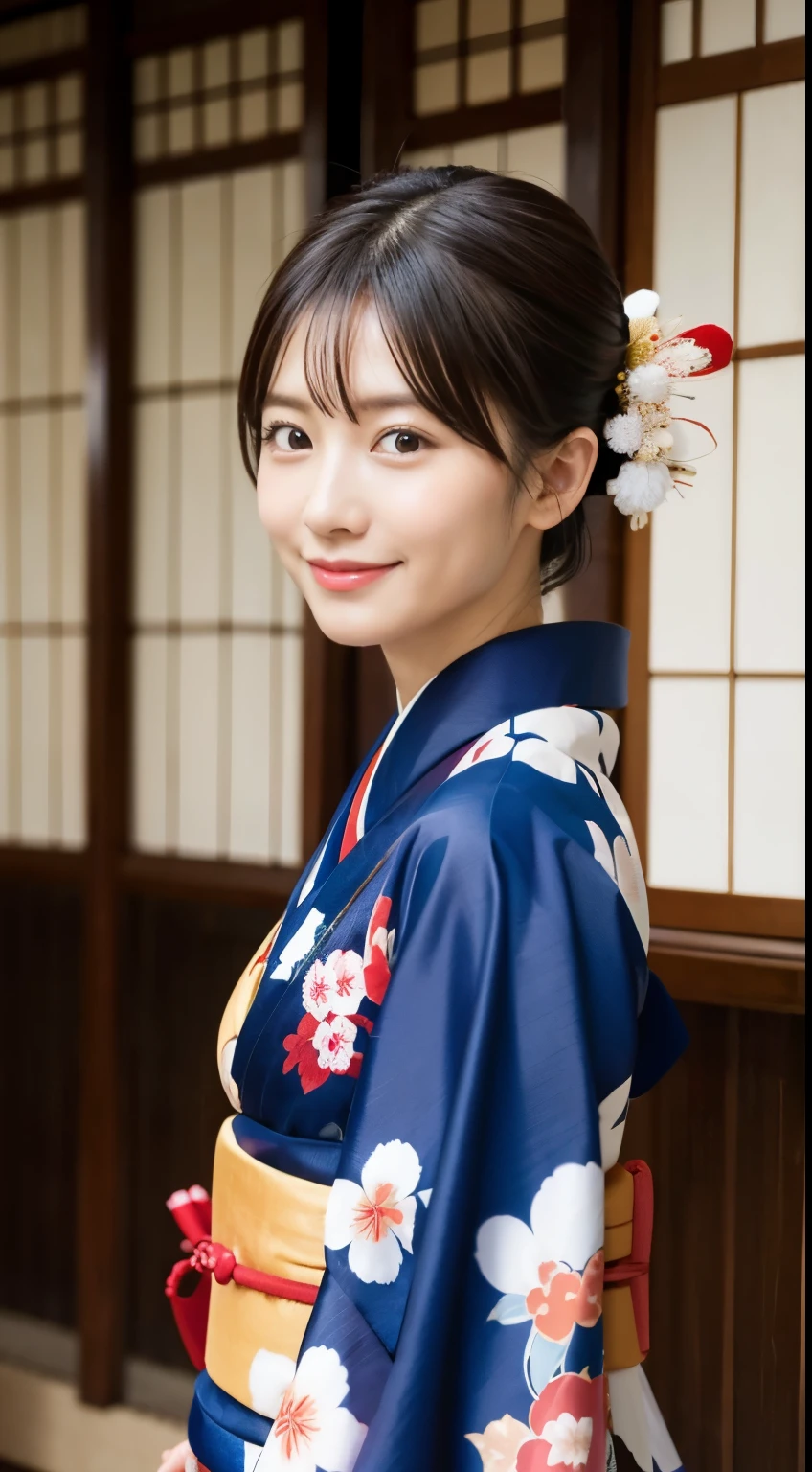 Happy New Year、Kimono、Kadomatsu