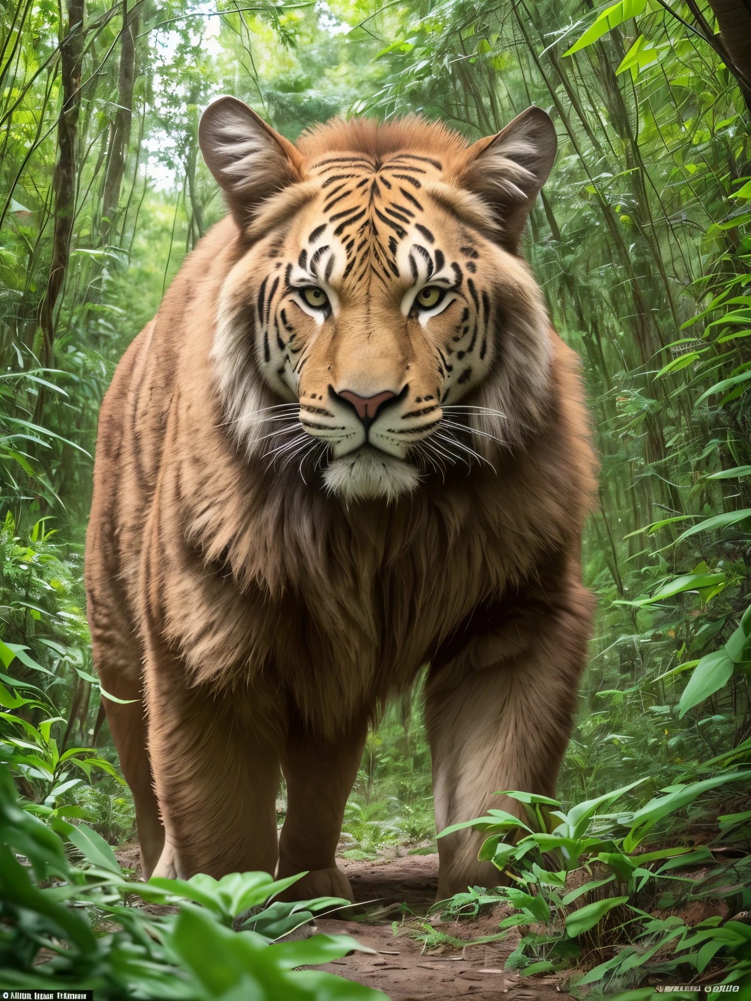 Different animal as big as a mountain, 50 meters high, jungle, otherworldly, like a movie, bbc earth, unreal concept, unreal appearance, --auto --s2