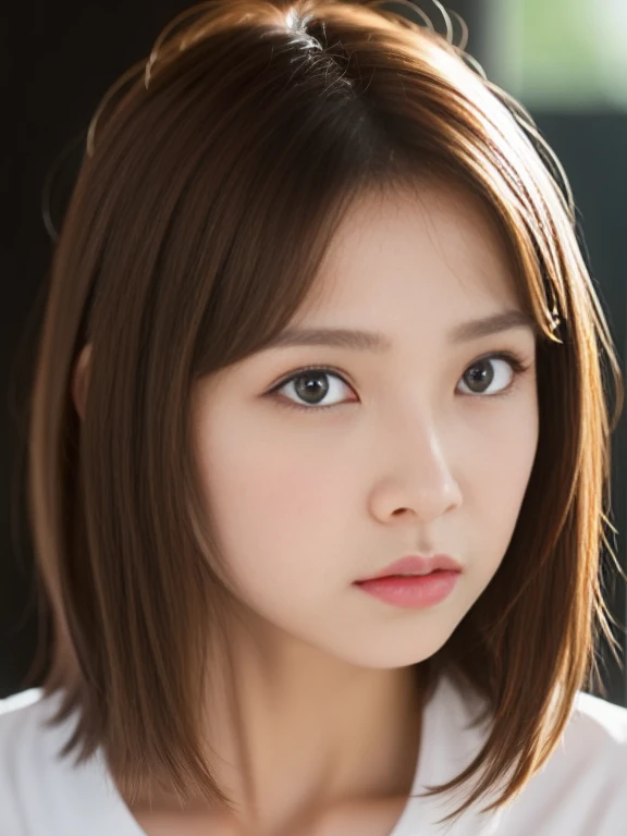bule、Full bodyesbian、bustup、photo oF a Young girl、model shoot tyle、brown haired、shorth hair、(Look at viewers:1.2)、(Detailed pupils:1.3)、(natural soFt light)、(魅惑的)、 [:(Film grains、25mm、F / 1,2、degrees of freedom、bokeh doF、beautiFul countenance、super-detaild skin、PerFect glowing eyes、skin pore、SoFt hair、Muscle tone and deFinition、Stitching oF the Fabric、Fabric texture、Wood grain、Stone Texture、Well-deFined pupils、Prominent marginal rings、 High contrast eyes、Detailed Features:0.7):0.7]