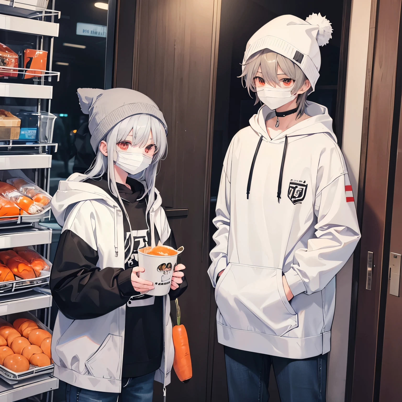 Name: Kutaki
Gender: male
Clothing: A white hoodie with gray jeans a gray hat and a black fabric face mask
Eye color: gray
Hair color: brown
Personality: cold
Likes: carrots, cars, cold, ramen, the color red, cookies and so on
Skin color: a slightly tan white
Hight: 6’0