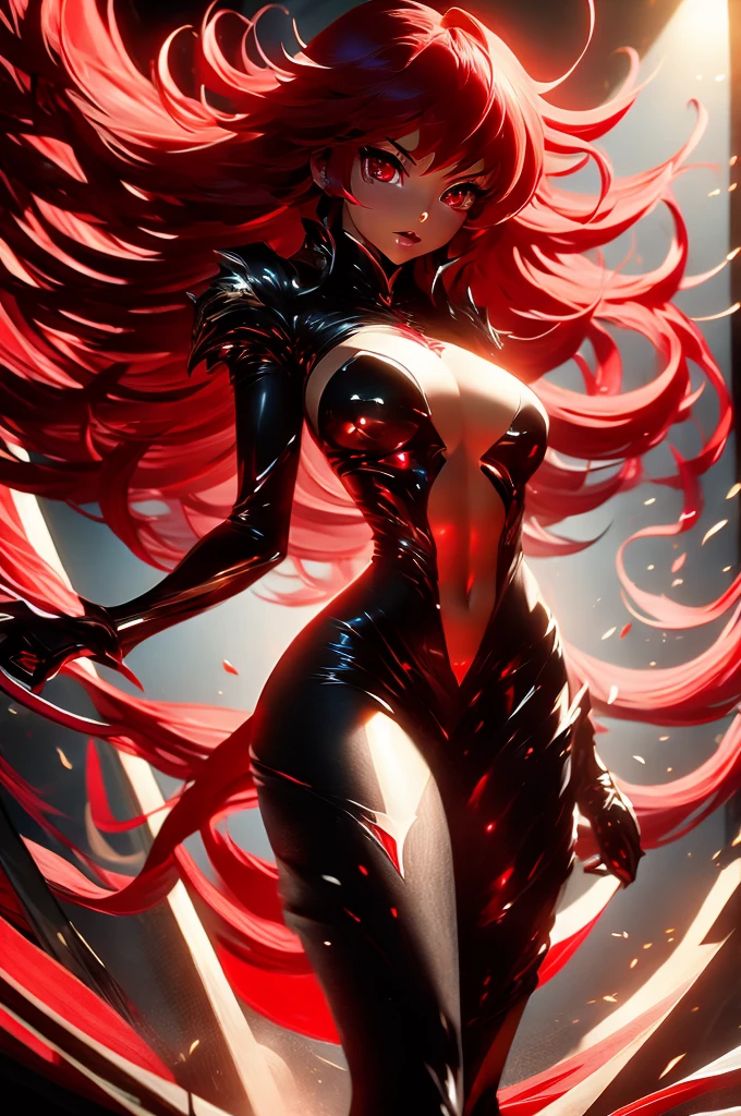Rias Gremory. Akeno, chicas hermosas desnudas, senos enormes, pechos enormes, pelo rojo, cabello largo y rizado, pelo negro, cabello negro rizado, full body