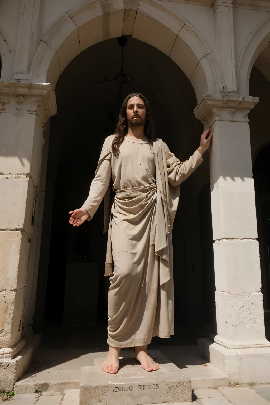 Jesus standing on the Mount of Olives