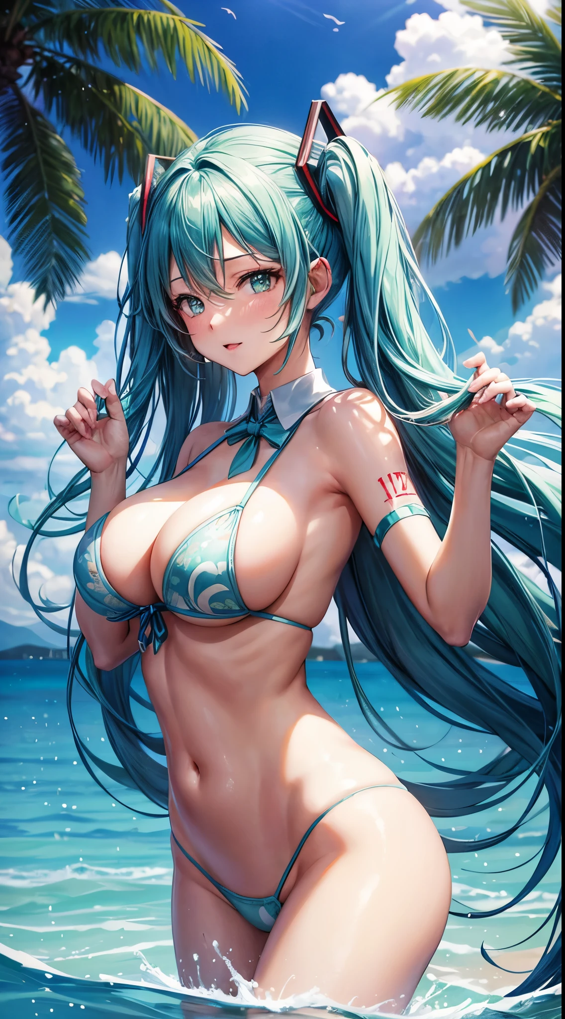 Sexy hatsune Miku beautiful girl sexy large breast beautiful girl sexy lots of cum