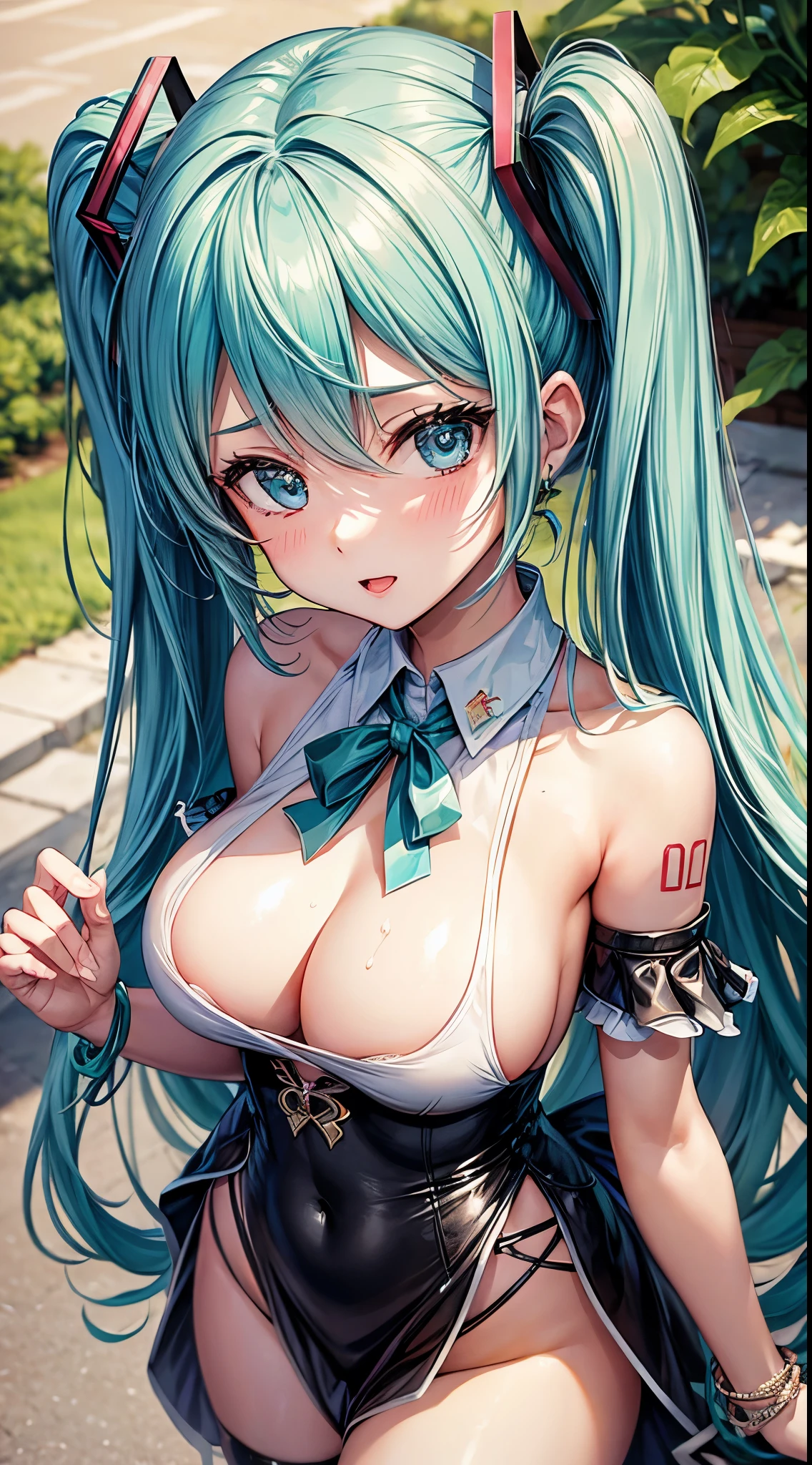 Sexy hatsune Miku beautiful girl sexy large breast beautiful girl sexy lots of cum