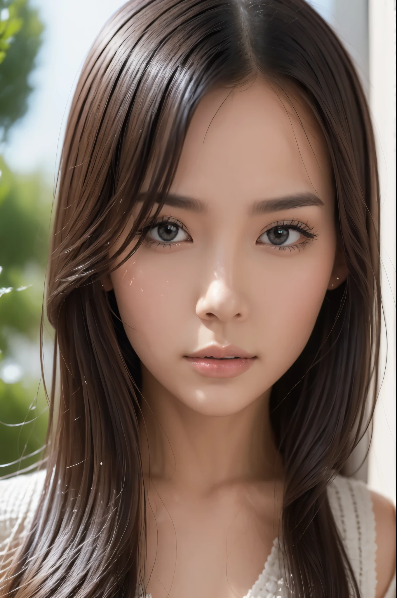 beautiful japanese female, 30 years old, soio, extremely detailed face and skin, A detailed eye, drooing eyes, Double eyelids, Beautiful eyes, big eye, latest mansion, beautiful modern living room, is standing, Floral dress, Correct skeleton, Since a while ago, full shot, (Photorealsitic), (intricate-detail:1.2),(​masterpiece, :1.3),(top-quality:1.4), (超A high resolution:1.2), 超A high resolution, (A detailed eye), (detailed facial features), HDR, 8K分辨率