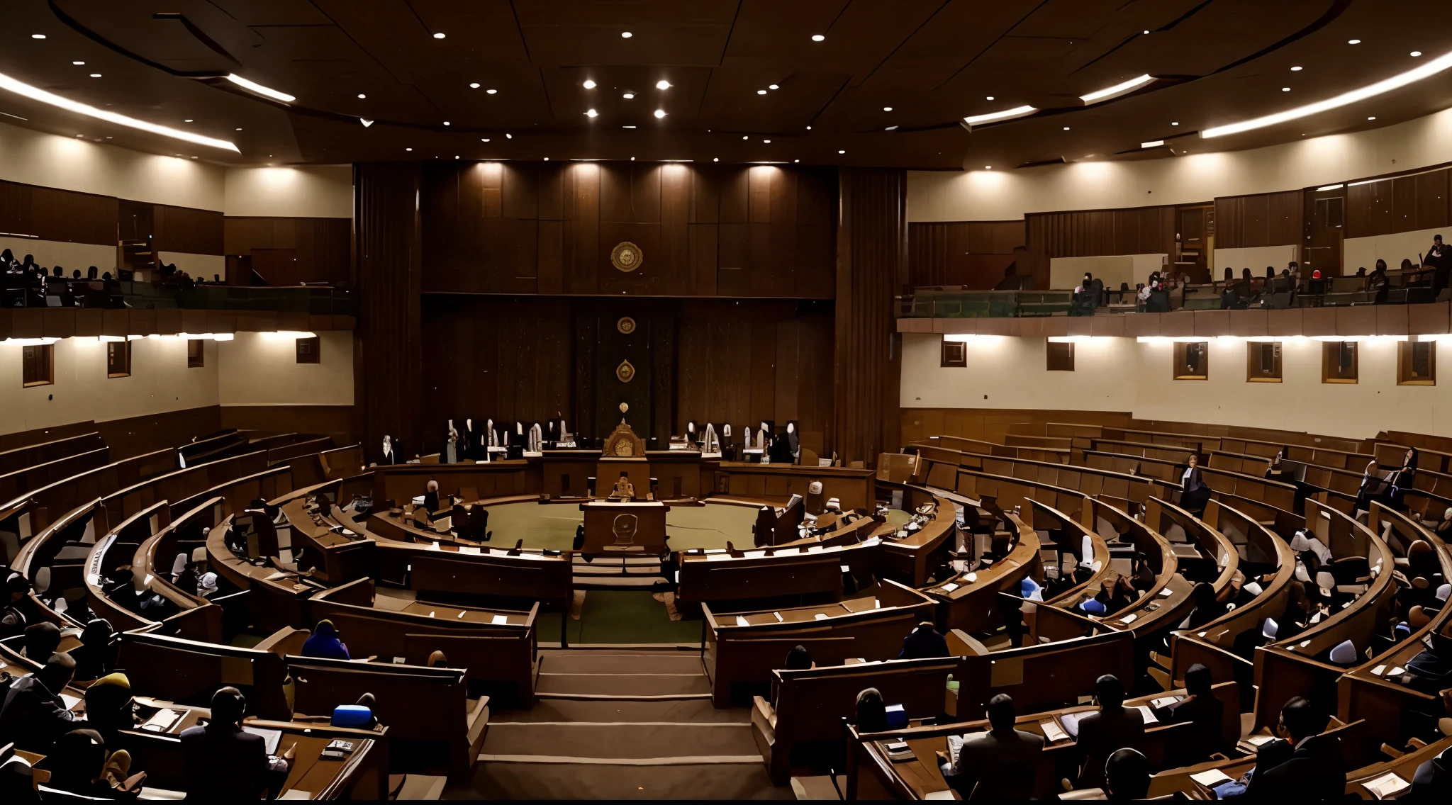 Indian new parliament, cinematic view, cinematic lighting,inside view