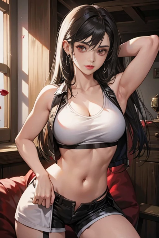 tifa lockheart，Bleeding from the belly button eye，There is blood in the stomach