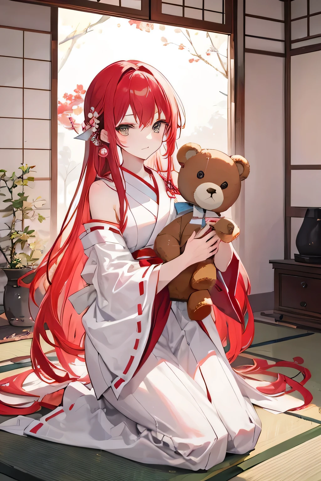 (Best quality at best,A high resolution:1.2),Cute teddy bear,Toy teddy bear,vintage teddy bear,golden teddy bear,Fluffy,soft fur,Cute button eyes,Little red bow,cute face,worn patches,Well loved and worn,Old fashioned style,Childhood memories,nostalgic feeling,Embrace the bear,childhood friend,Classic toy,Vintage toys,cherished possession,warm and cozy,Playful expression,Soft,A sweet smile,Innocent and naughty,Gentle and friendly,soothing presence,retro charm,childhood memory,cherished hug,Toy collectibles,Precious souvenirs,storybook memories,dream colors,Melancholic feelings,gentlesoftlighting,vintage filter,comfortable atmosphere,in pastel shades,Gentle and warm light,natural soft light,warm and inviting,Comfortable and safe feeling.