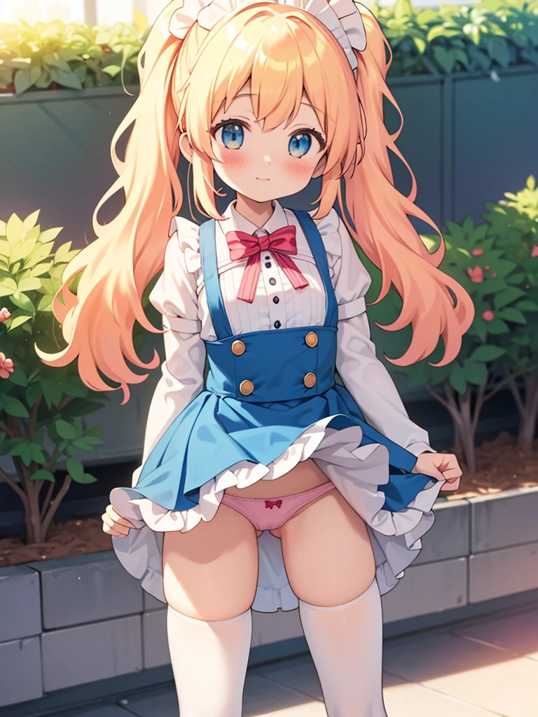 alice in the wonderland、cute little Girl、mini skirt、blond hear、(((panty thighlet single layer or panty thinghlet)))、Wavy Hair、blue eyes、10year old、all-fours、Pussy、Wet Pussy、sigh、anal、anus、with spreading legs、spread your pussy with your hands、happy、smile、Apron Dresses、pinafore, NSFW、SEX、shairband、The clothes are fluffy、taking down my pants、tits out、Small、Spread your、show off nipple, expose breasts, small breasts,shirt lift,