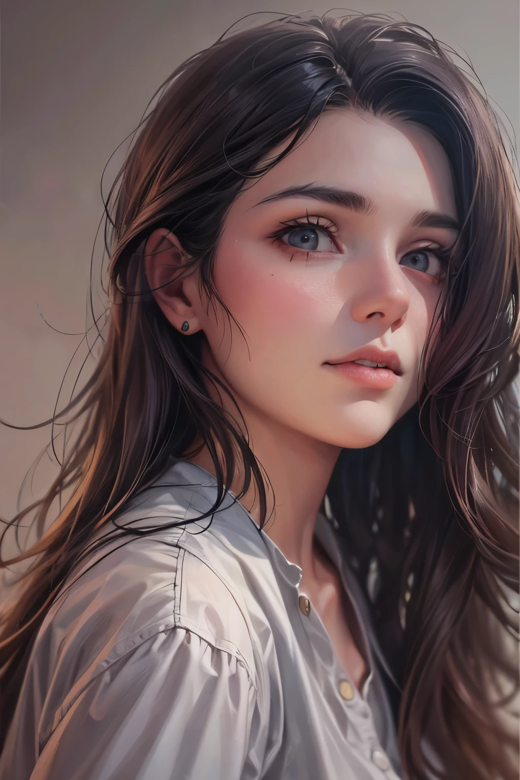 solo, woman, portrait, hyperrealism, best quality, 8k, super detailed