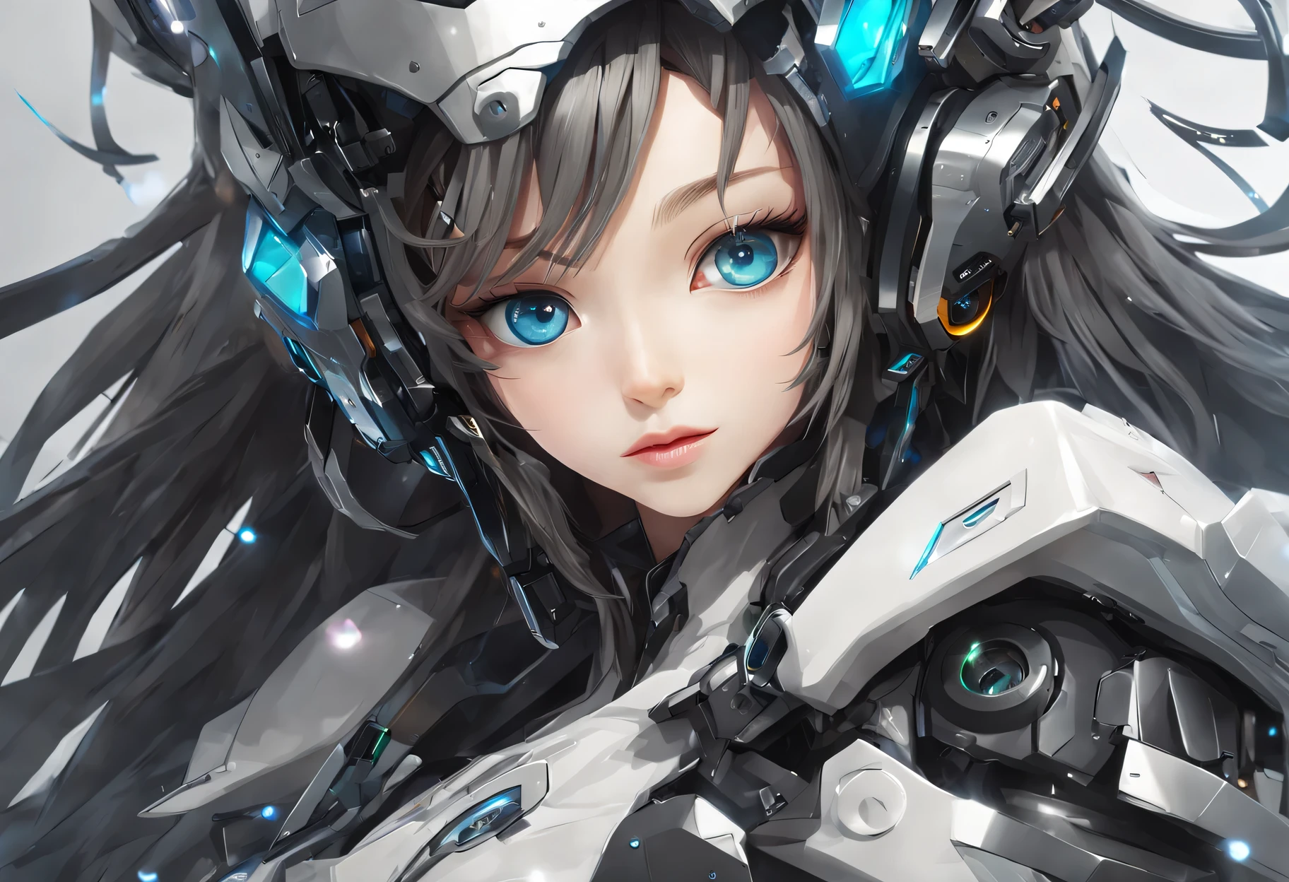 (Best Quality,4K,8K,hight resolution,masutepiece:1.2)MK101 Lulu, Detailed,cyborg head、 multicolored digital sketch,(Slick:1.1) (Bold design:1.1),Clean lines,(Glossy finish:1.2),(blueprint:1.1),(Perfect,Awesome:1.1),(Note:1.1)、masutepiece、topquality、The ultra -The high-definition、enticing, big gorgeous eyes, (Detailed eyes, Eyes Like Gems, Sparkling eyes:1.3) , Soft smile,