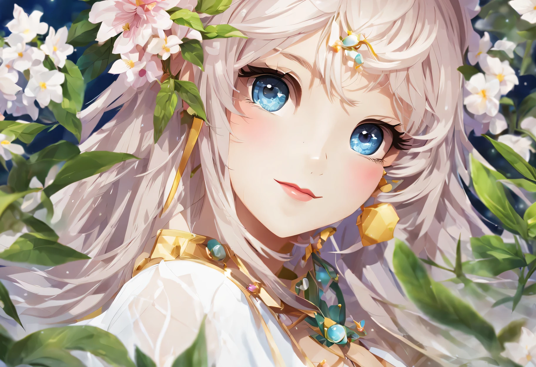 (Best Quality,4K,8K,hight resolution,masutepiece:1.2)MK101 Lulu, Detailed,covered with plant vines、 multicolored digital sketch,(Slick:1.1) (Bold design:1.1),Clean lines,(Glossy finish:1.2),(blueprint:1.1),(Perfect,Awesome:1.1),(Note:1.1)、masutepiece、topquality、The ultra -The high-definition、enticing, big gorgeous eyes, (Detailed eyes, Eyes Like Gems, Sparkling eyes:1.3) , Soft smile,