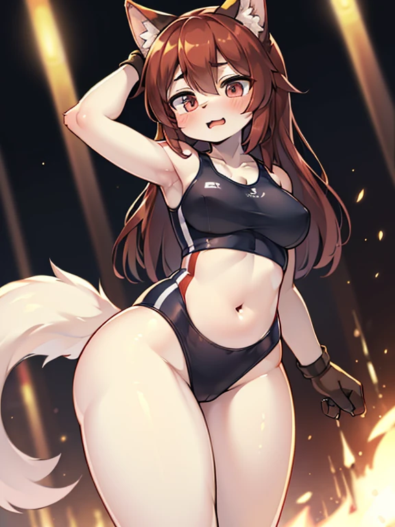 Navel exposed competitive swimsuit