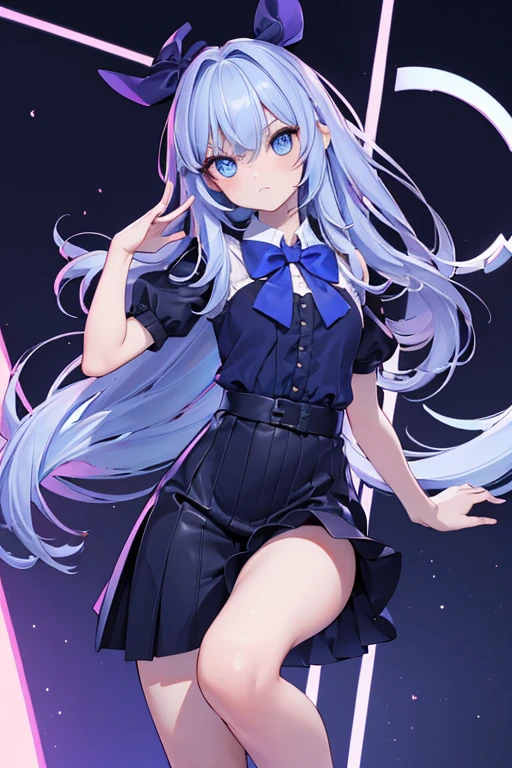 cowboy shot, masterpiece,Splash color, soft lighting,(cocktail glass), 1girl, solo, cat ears, multicolored hair, ((gradient hair), white+(blue)+(pink:0.5) hair//), very long hair, messy hair, bangs, ahoge, ((gradient eyes), pink+light_blue eyes//), slit pupils, glowing eyes, 1fang, white sweater