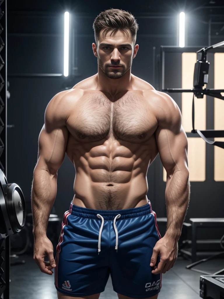 Masseter muscle film、well built、European male stars、(Handsome(brunette)、male people、35yo、cool guy、gay twinks、underdressing、cool guy、musculous、eBlue eyes、short detailed haide in and out、NSFW、Large size、Authentic texture、barechested、large bulge、Rugby player、soles of feet、wasteland、side angle、Authentic texture、8K、8k ultra high definition、profesional lighting、professional photoshooting
