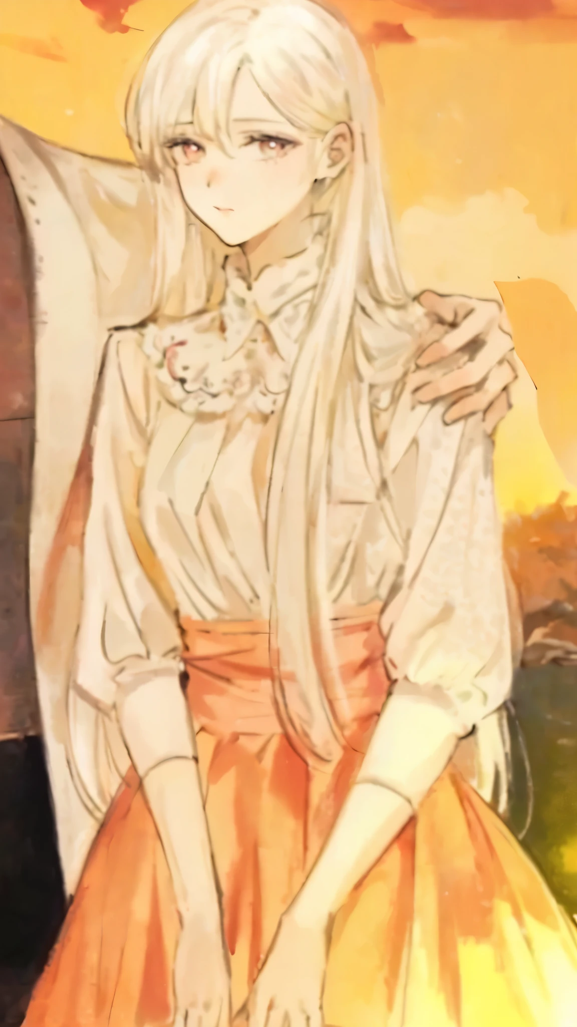 masterpiece, best quality, an extremely delicate and beautiful girl,an extremely delicate and beautiful, world masterpiece theater, ultra-detailed, highly detailed, best quality, blonde hair, highres, extremely detailed,1girl, best quality, illustration, looking at viewer, impasto, canvas, oil painting, realistic, realist ,real, pink eyes, long hair , straight hair. Vintage outfit