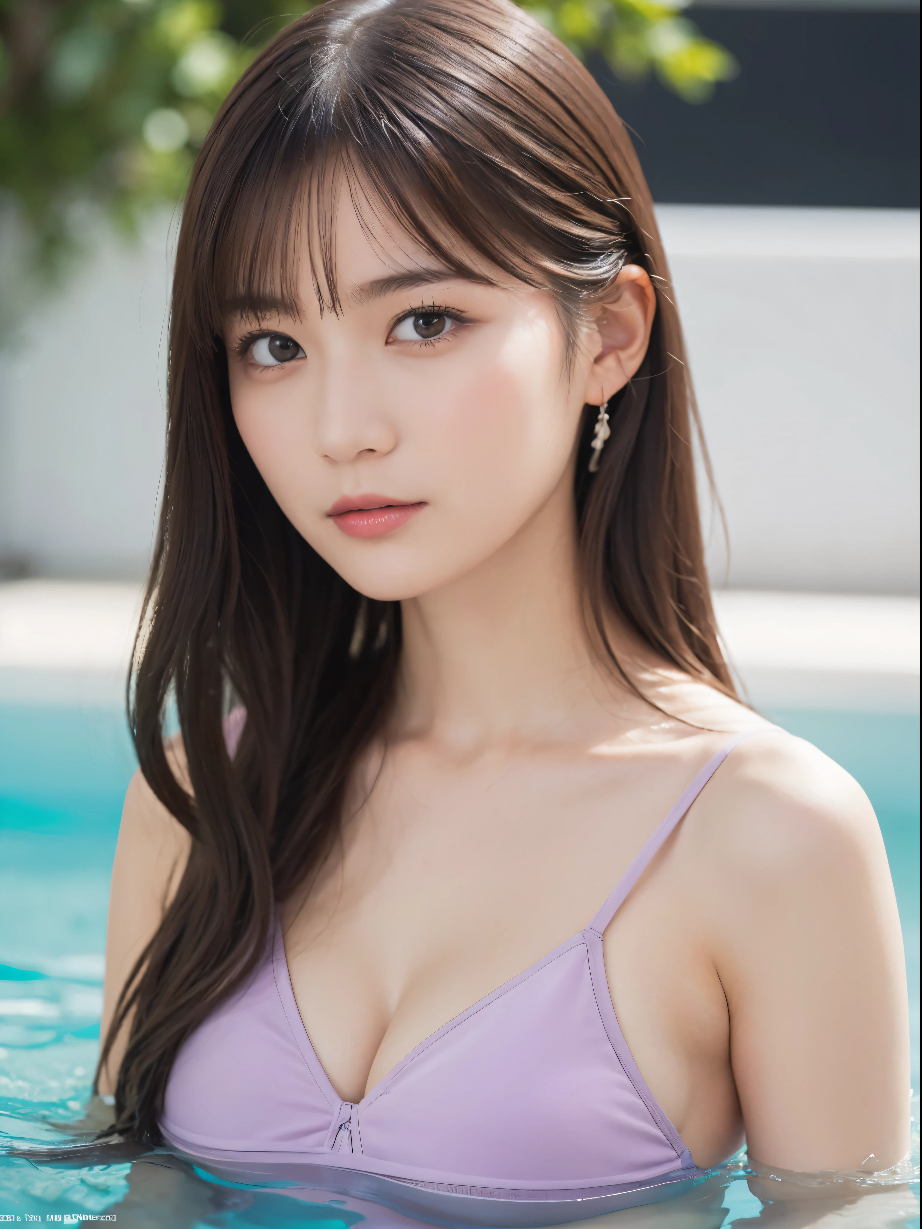 masutepiece, Best Quality, Ultra-detailed, finely detail, hight resolution, 8K picture quality, Perfect dynamic composition, Beautiful detailed eyes, Natural Lip, swim wears、full body Esbian