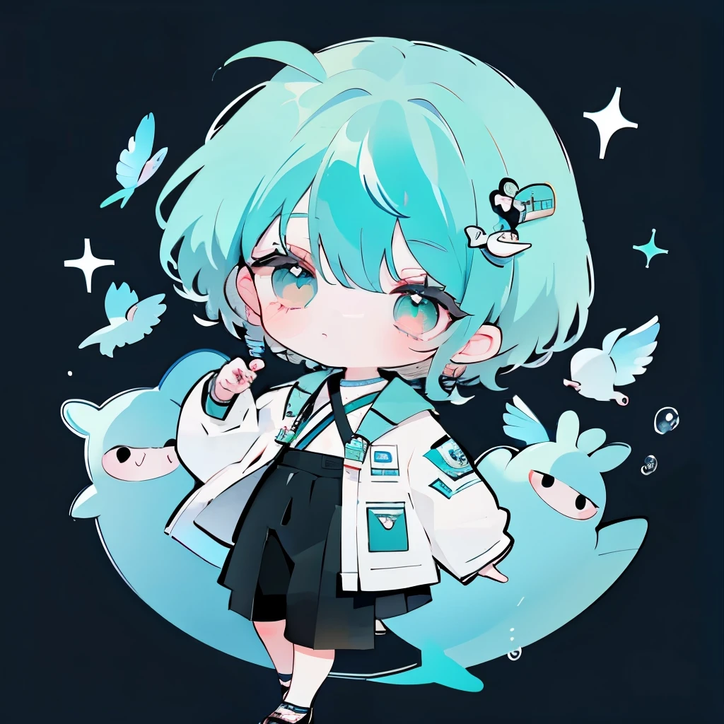 ⌚🐬🎨,Male child,Full body,Chibi,