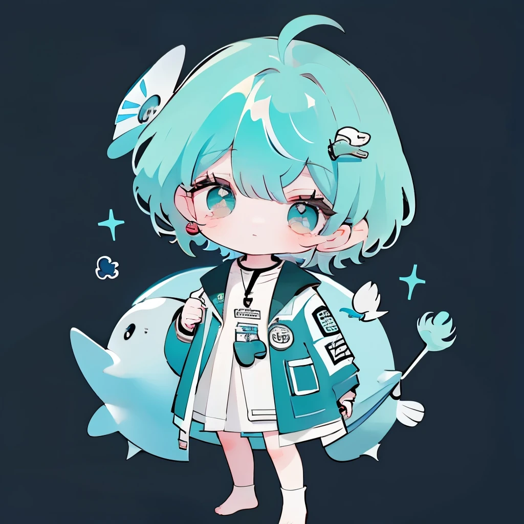 ⌚🐬🎨,Male ,Full body,Chibi,