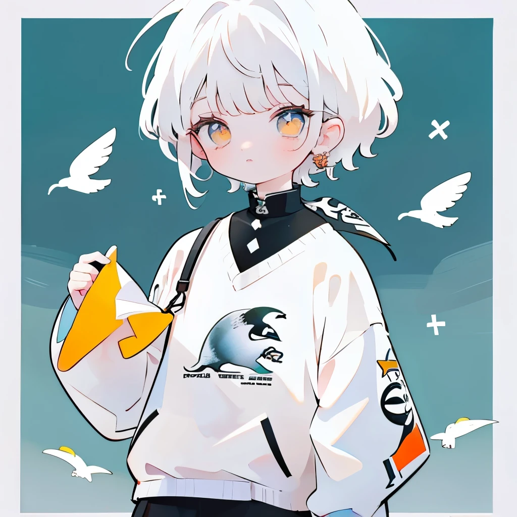 🦕🍊🐭,white  hair,Male ,