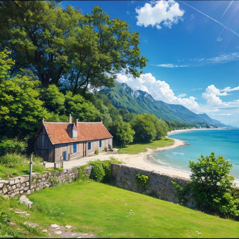 Petit village ancien près de la mer et dans une prairie. Avec une rivière pas trop loin
