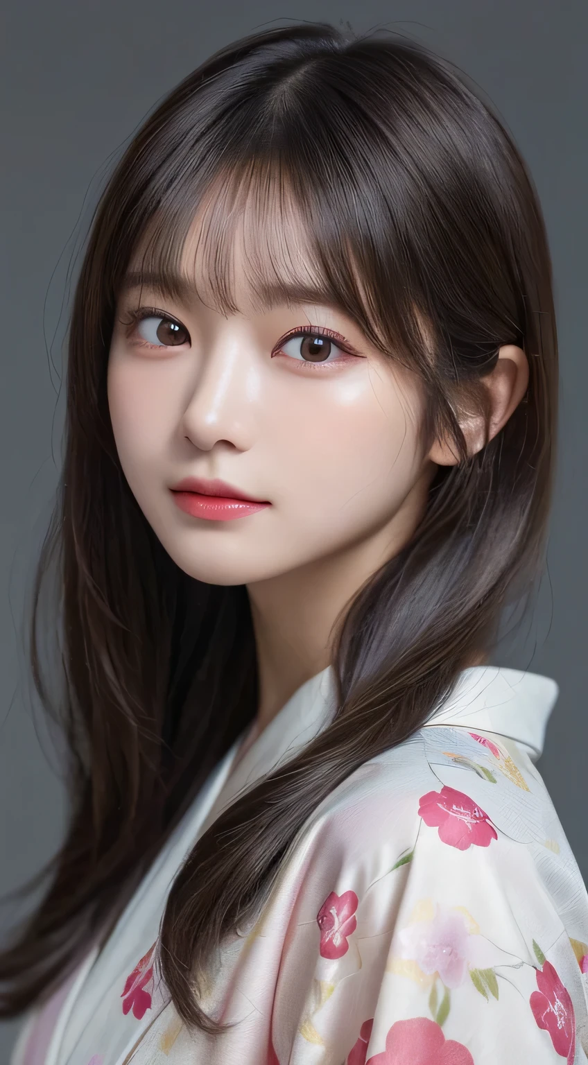 (Kimono,age19)、(top-quality,masterpiece:1.3,超A high resolution,),(ultra-detailliert,Caustics),(Photorealsitic:1.4,RAW shooting,)Ultra-realistic capture,A highly detailed,high-definition16Kfor human skin、 Skin texture is natural、、The skin looks healthy with an even tone、 Use natural light and color、One Woman,japanes,,kawaii,A dark-haired,Middle hair,(depth of fields、chromatic abberation、Wide range of lighting、Natural Shading)