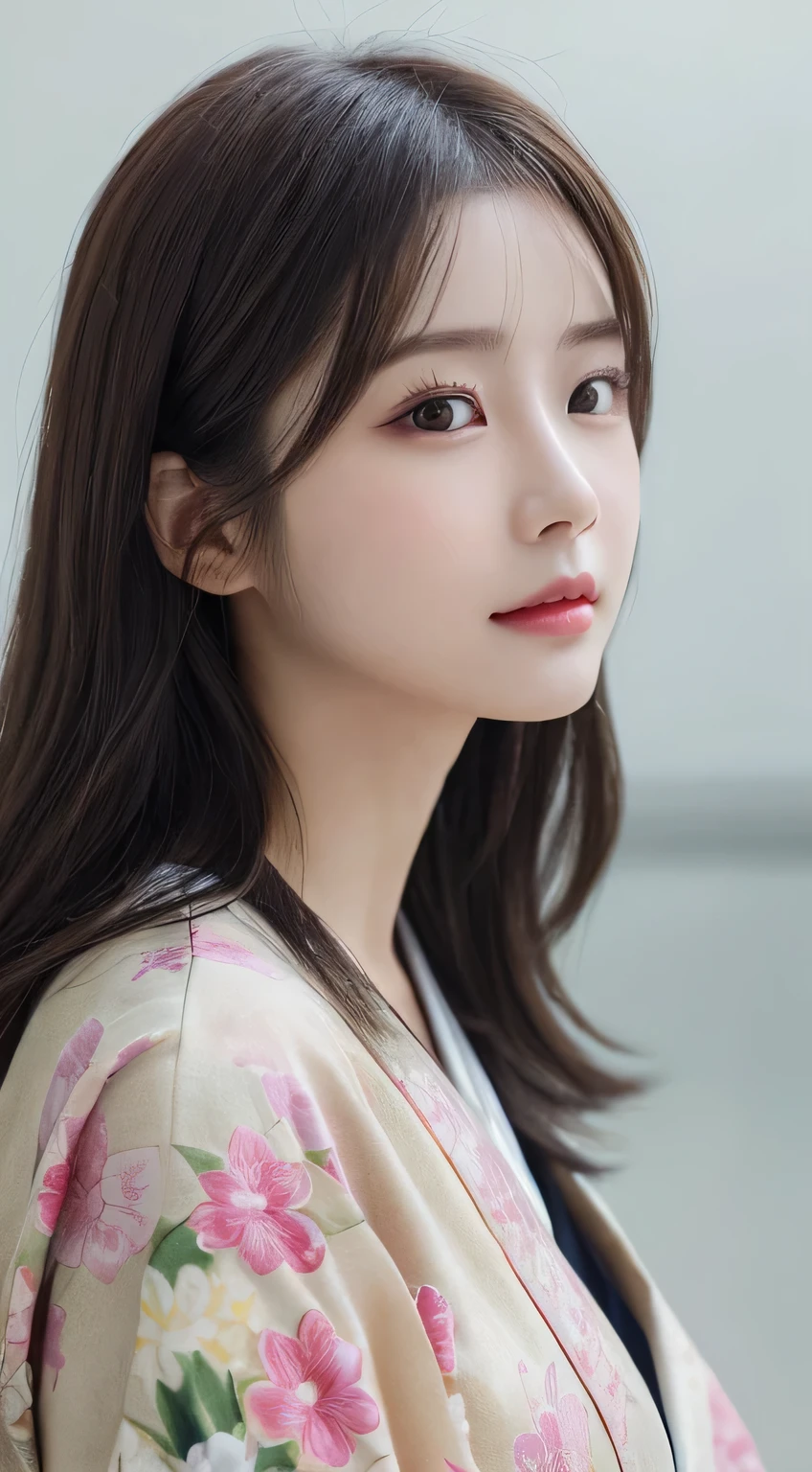 (Kimono,age19,no-makeup)、(top-quality,​masterpiece:1.3,超A high resolution,),(ultra-detailliert,Caustics),(Photorealsitic:1.4,RAW shooting),Ultra-realistic capture,A highly detailed,high-definition16Kfor human skin、 Skin texture is natural、The skin looks healthy with an even tone、 Use natural light and color、 Anatomically correct、One Woman,japanes,,kawaii,A dark-haired,Middle hair,(depth of fields、chromatic abberation、Wide range of lighting、Natural Shading)