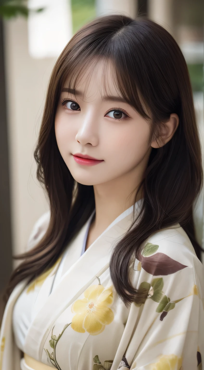 (Wear the kimono correctly,age19,no-makeup)、(top-quality,masterpiece:1.3,超A high resolution,),(ultra-detailliert,Caustics),(Photorealsitic:1.4,RAW shooting),Ultra-realistic capture,A highly detailed,high-definition16Kfor human skin、 Skin texture is natural、The skin looks healthy with an even tone、 Use natural light and color、 Anatomically correct、One Woman,japanes,,kawaii,A dark-haired,Middle hair,(depth of fields、chromatic abberation、Wide range of lighting、Natural Shading)