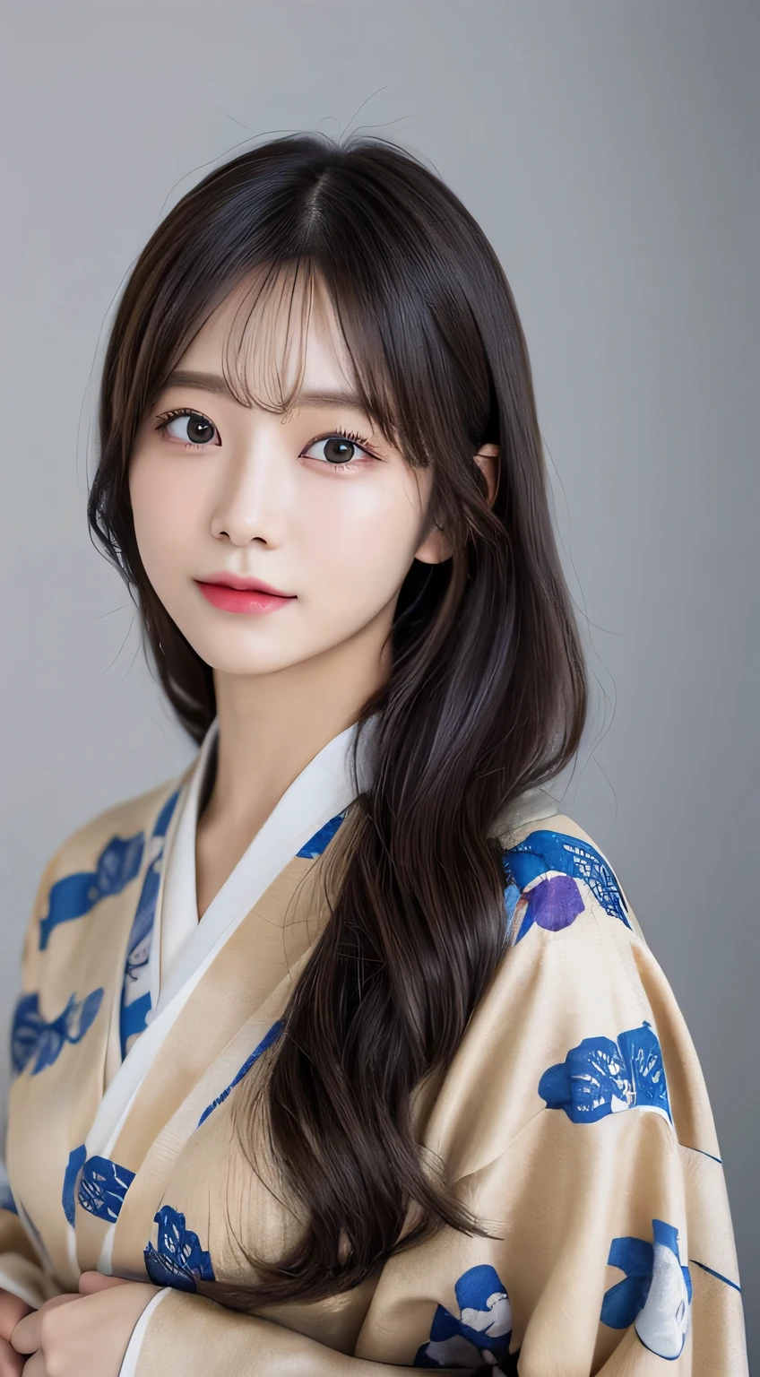 (Kimono,age19,no-makeup)、(top-quality,masterpiece:1.3,超A high resolution,),(ultra-detailliert,Caustics),(Photorealsitic:1.4,RAW shooting),Ultra-realistic capture,A highly detailed,high-definition16Kfor human skin、 Skin texture is natural、The skin looks healthy with an even tone、 Use natural light and color、 Anatomically correct、One Woman,japanes,,kawaii,A dark-haired,Middle hair,(depth of fields、chromatic abberation、Wide range of lighting、Natural Shading)