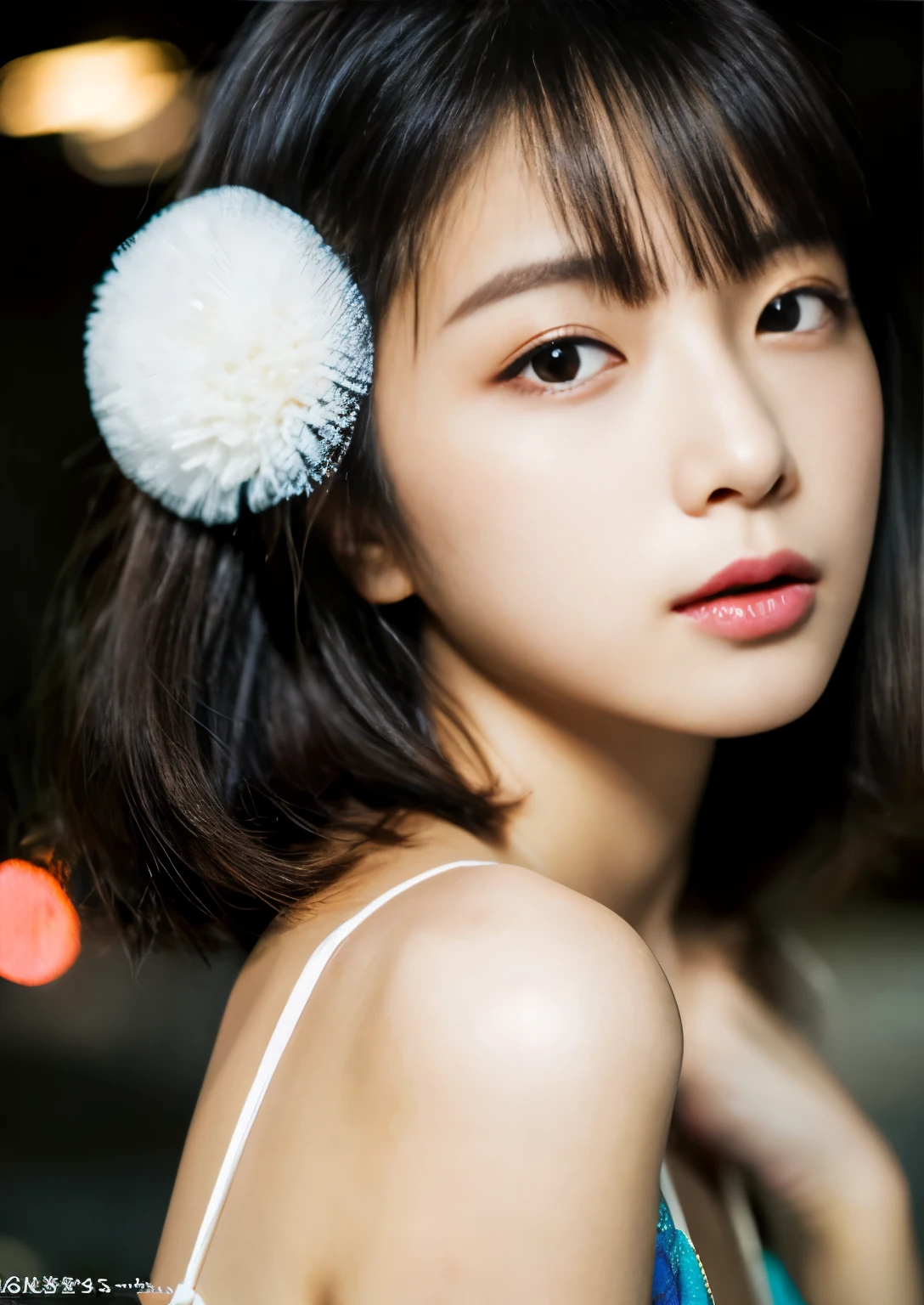 hposing Gravure Idol、A dark-haired、Short hair、new years eve、spring cleaning、8K