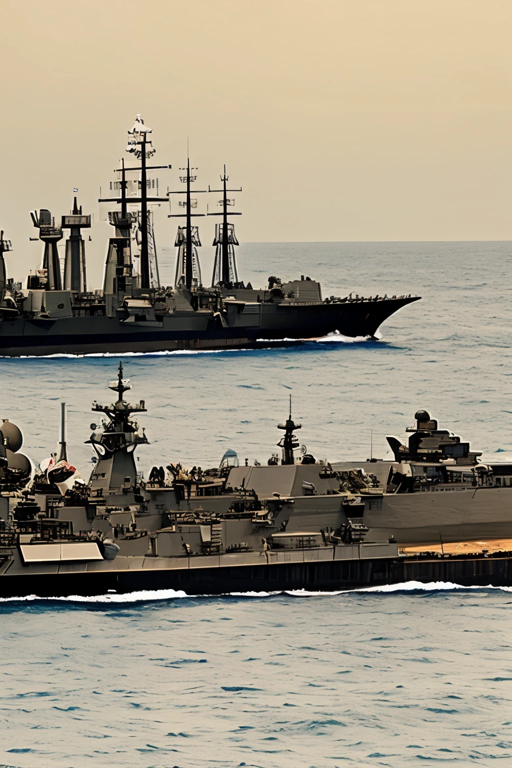 A warship with soldiers