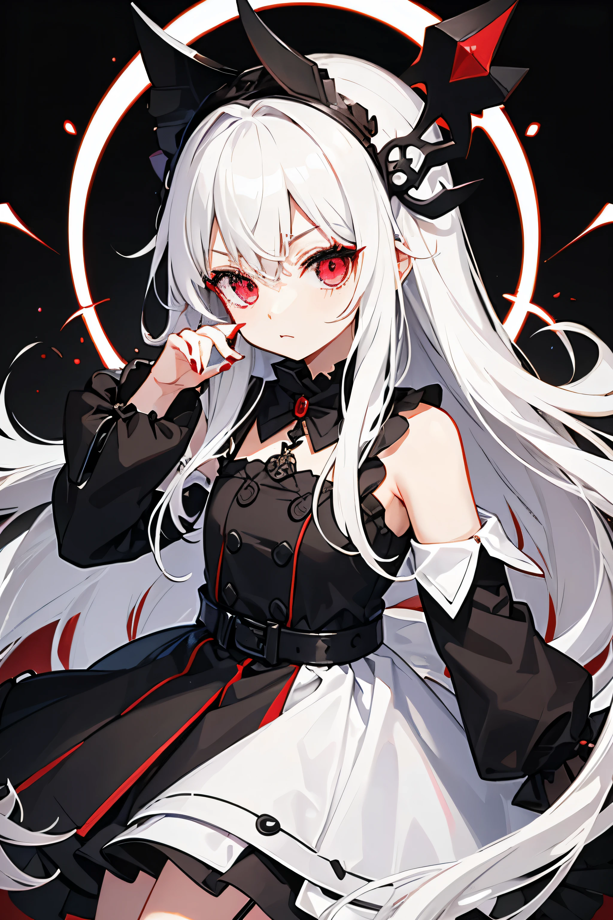 White-haired, red-eyed toddler goth