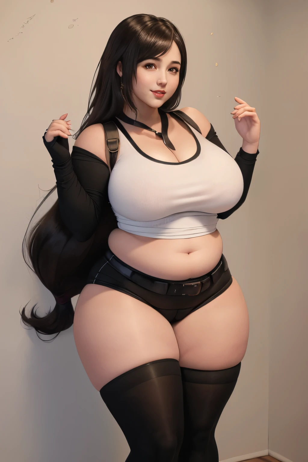 masterpiece, best quality,3d render ,3DMM style,close-up, 3D,1girl, solo, black hair, realistic, upper body, on a sunny beach, makeup, (large breasts) realistic natural breasts, standing, legs together, leaning forward, bending at the waist, hanging breasts,(cameltoe:1.6), tifa lockhart, very long black hair, (red eyes:1.3) hair bang, (white micro bikini:1.5) thin, (slim waist:1.5) toned abdomen, toned arms, smiling, small hips, (slim figure:1.3) (semi transparent underwear:1.4)