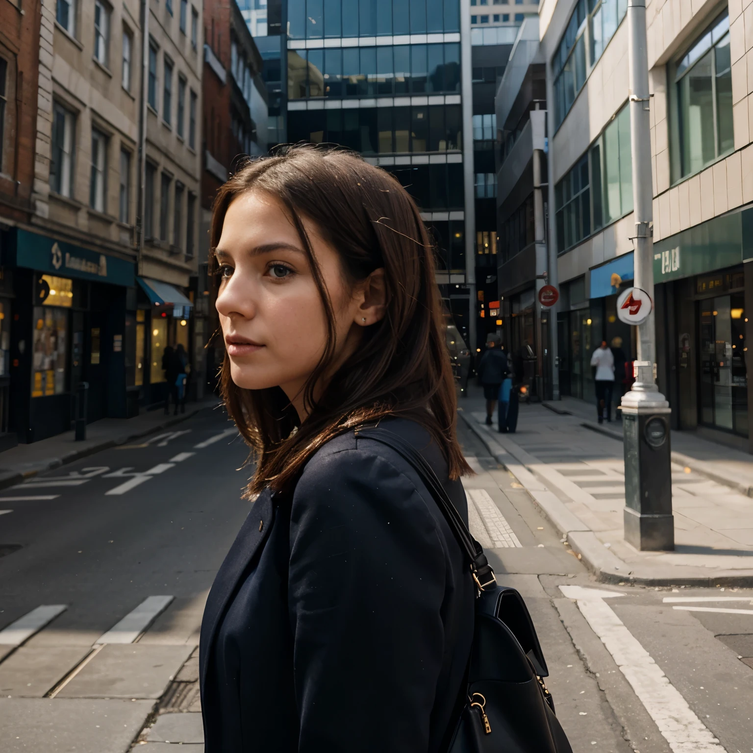 Mary against the background of the city
