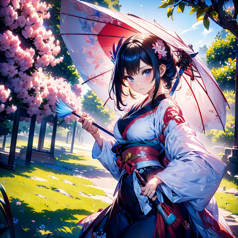 anime girl with umbrella in a tree with flowers, extremely detailed artgerm, onmyoji detailed art, artgerm detailed, artgerm lau, style of artgerm, style artgerm, onmyoji, artgerm style, artgerm and ruan jia, as seen on artgerm, ! dream artgerm