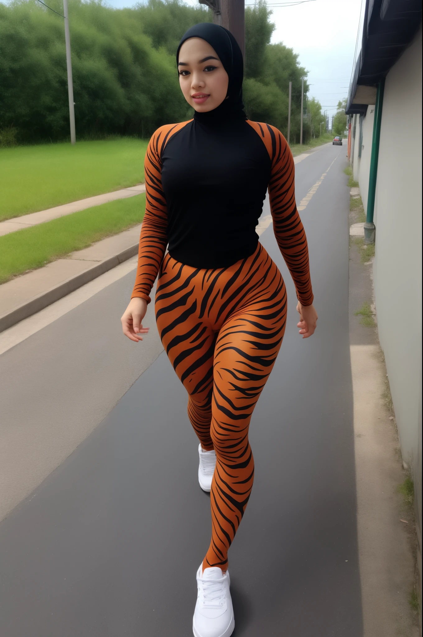 ((HIJAB MALAY GIRL)), (PROSTITUTION CENTER ). HUGE BREAS, NIPPLES, SNEAKERS NIKE, NET STOCKINGS, ((WALKING WITH THE TIGER)).