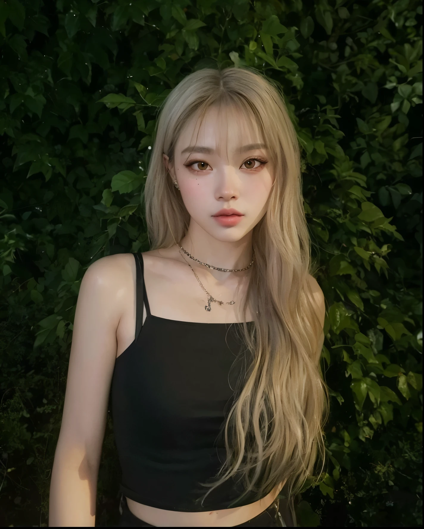 one woman, hair long, blonde, black eyes, short pink dress , sharp body, inside the restaurant , detailed body, detailed face, best quality, high quality, masterpiece, korean