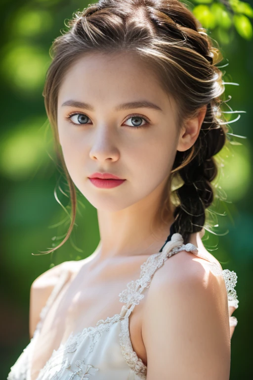 (best quality, masterpiece:1.2), photorealistic, ultra high res, full body shot, front lighting, intricate detail, Exquisite details and textures, 1girl, (young), face highlight, upper body, detailed face, tear mole, white skin, silver hair, ponytail, braid hair, looking at viewer, big eyes, symmetrical eyes, (sexy ao dai attire:1.6), earrings, (gigantic breasts), slim body, professional lighting, photon mapping, radiosity, physically-based rendering, good hands, good fingers, outdoor, masterpiece,ultra realistic,32k,extremely detailed CG unity 8k wallpaper, best quality