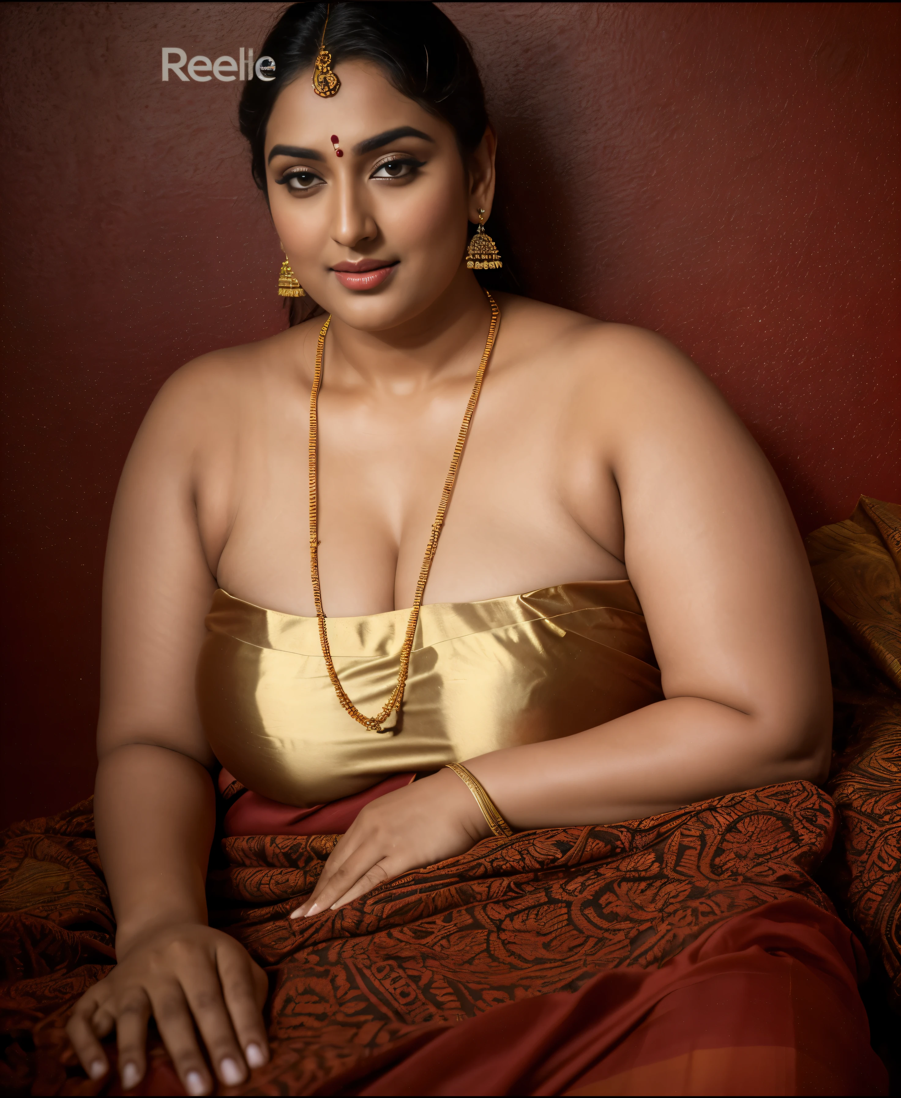 Foto RAW, photorealistic, photography, full body shot, master shot, perfect eyes, goddess like beauty, pierced eyes, perfect thick chubby mallu Desi aunty bhabhi, Wearing a Stanapatta, a chest-band.Saree model, model Photography, Indian saree shoot, Indian traditional wear advertising photography, traditional wear brand shoot, face of Indian actress Sonakshi Sinha, masterpiece, realistic, realism, incredible details,  pleasure, photorealism, detailed skin, skin pores, high contrast, photorealistic Artstation 8k HD digital art trend of high definition and detailed realistic skin texture, ultra detail, realistic skin texture, armature, best quality, ultra high definition, (photorealistic:1.4),, high resolution, detail, raw photo, sweat, Re sharp, by Lee Jefferies Nikon D850 Film Stock Photo 4 Kodak Portra 400 Camera F1.6 Lens Rich Color Ultra Real Realistic Realistic Textures Dramatic Lighting Unreal Engine Trending at Art Station Cinestill 800,(pele altamente detalhada: 1.2), 8k UHD, DSLR, soft-lighting, alta qualidade, grain of film, Fujifilm XT3,she didn't like to wear blouse or bra, she is happy to wear only saree, she hates blouse or bra, detailed hairy armpits,