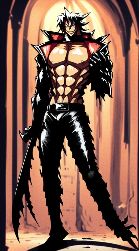 masterpiece, adam blade76, black jacked, long jacked, glasses, pants, belt, muscle, open mouth, smile, desert, sun, tower, full body, feet,refsheet, UHD, retina, masterpiece, ccurate, anatomically correct, textured skin, super detail, high details, high quality, award winning, best quality, highres, pullover