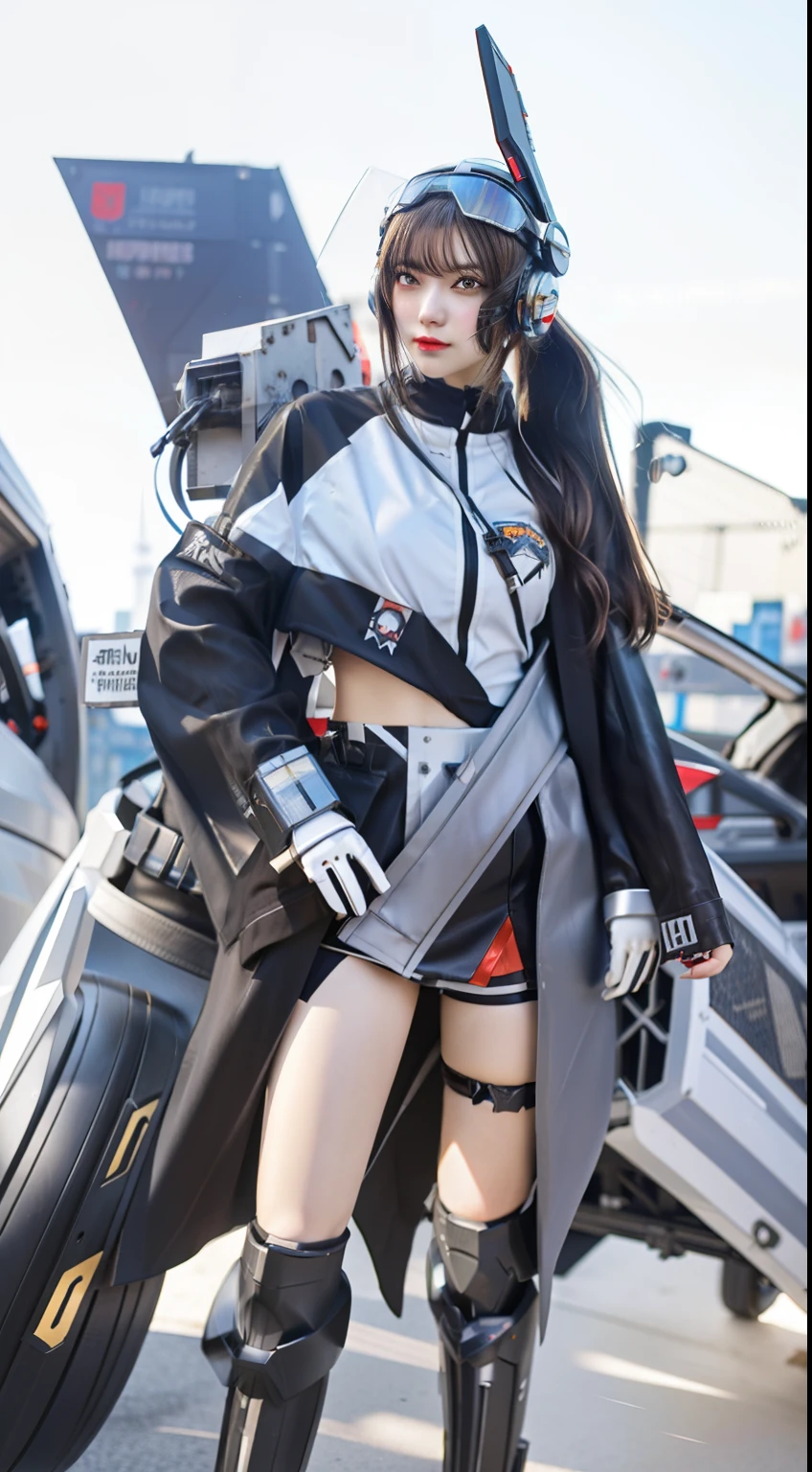 anime character with a gun and a helmet on standing next to a vehicle, fine details. girls frontline, from arknights, cyberpunk anime girl mech, cushart krenz key art feminine, best anime 4k konachan wallpaper, from girls frontline, girl in mecha cyber armor, mechanized valkyrie girl, guweiz