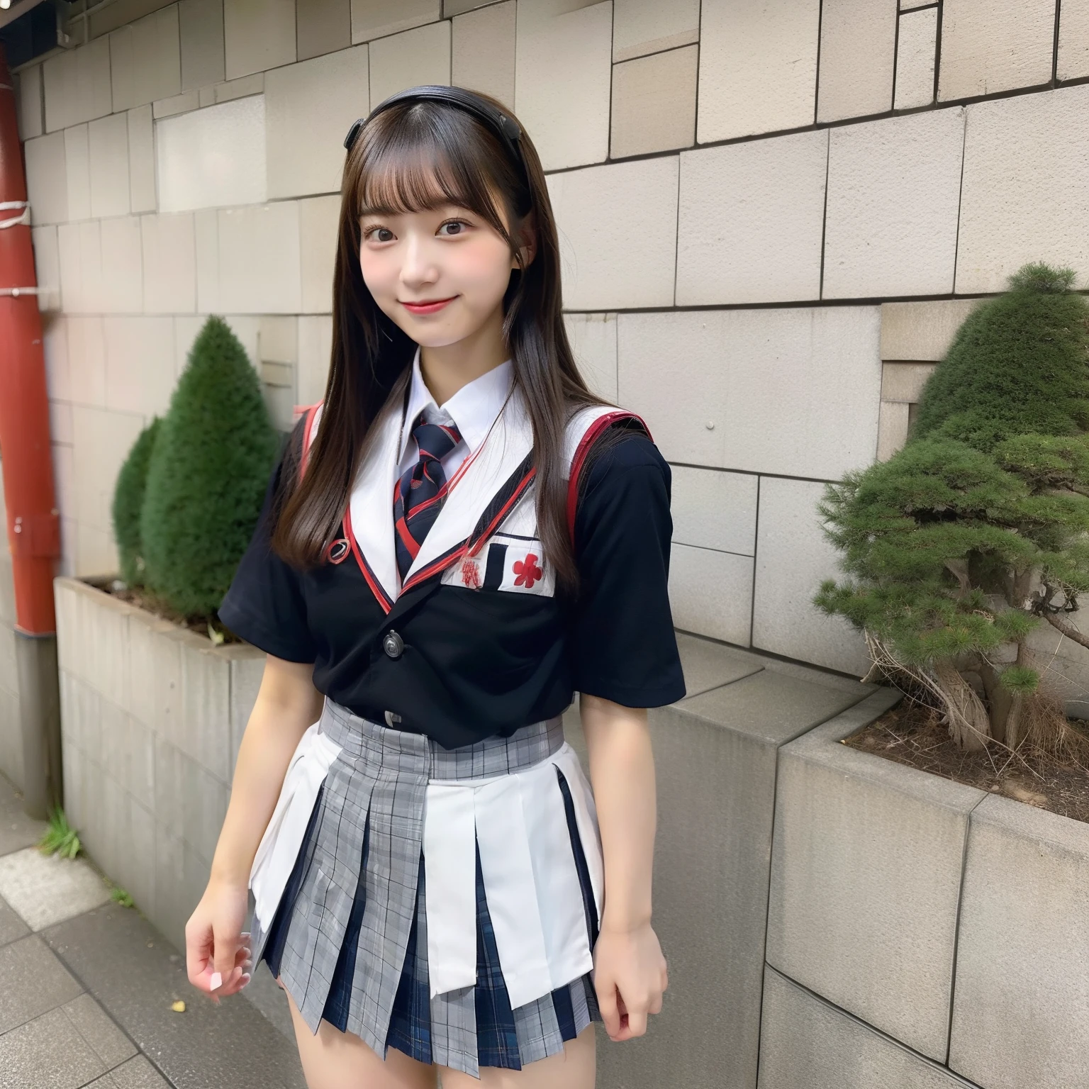 ((Japan High Girl:1.2),(18year old:0.9),(a miniskirt:1.1),校服)
