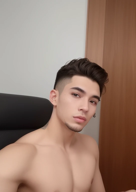 There's a man sitting in a chair, em torno de 23 anos, Streamer do Twitch / Jogador valorant, foto de perfil 1024px, cerca de 20 yo, imagem frontal, mateus 9 5, 18 anos, 2 3 anos, caio santos, 2 2 anos, Msxotto, brincos de cruz