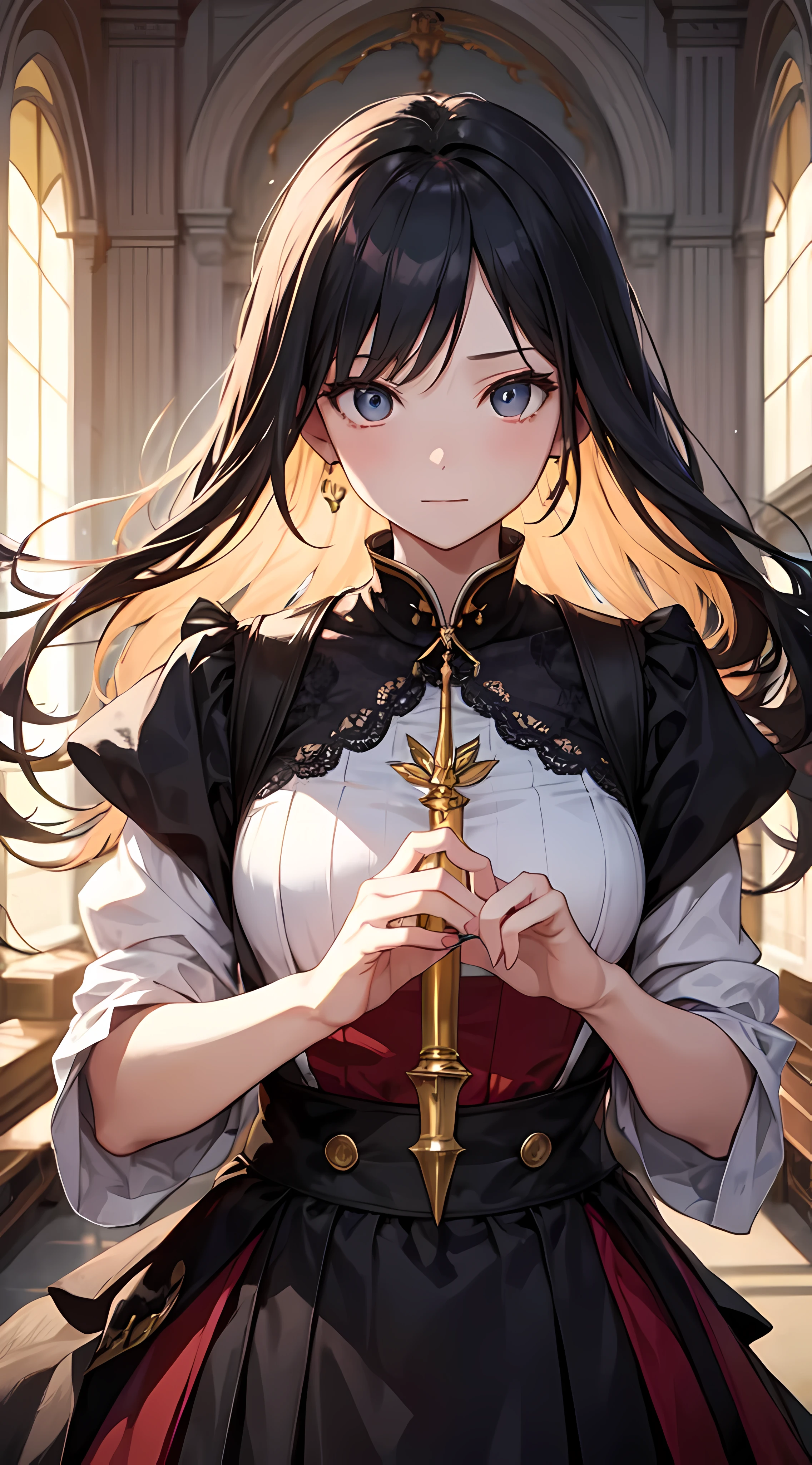 (master masterpiece、best-quality、highest、Official Art、Beautifully Aesthetic:1.2)、(master masterpiece、best-quality、best-quality、Official Art、Beautifully Aesthetic:1.2)、(1girl:1.3)、highly detail、(Fractal Art:1.3)、colorfull、Supreme Details、「Girl Wizard from Another World」This painting titled、It depicts a girl manipulating magic in an exclusive castle garden。 A beautiful otherworldly castle spreads out in the background、The garden there is、It creates an atmosphere as if it has opened a door to another world..。 At the center of this scene is、Japan girls standing in elementary schoole is innocent and、It has an expression that makes you want something strongly。In her hand is a luxurious wand.、From that wand is emitting mighty magical powers。Its energy is very powerful、A beam of light makes a large trajectory in the sky。The eyes are developed, realistic and detailed.。The brilliance of the pupil impresses with the strength of the life force。Beautiful fingertips、Shaped like a pianist, and even the nails are reproduced in detail.々Fascinahe charm of this painting is、The powerfulness of the girl and the beauty of the garden、E、It skillfully captures the atmosphere of another world.。E、The girl's facial expressions and movements are very realistic.、It has the power to draw the viewer into the moment。 In addition、the light and shadow production is also stunning。The beam of light emitted by the cane luminate the gardens and castle、pure、Creates a sense of distance from the visible light source to the girl.。Quality produces realistic images、It can convey visual beauty and story appeal at the same time。 This is、Not only visually appealing works、It is a work that further enriches the visual experience by drawing a story.。We think about the theme to the fullest。 The reason is、With its high degree of perfection and、The efforts and passion of artists who were arbitrarily conceived to think about it、Because it's unrivaled。Here are the best works that we propose to you。The images are very realistic and、Very detailed and、Must be a high resolution 16k。Sony F and 24-105mm f / Use a Sony Alpha 4 mirrorless camera with 1G OSS lenses。ISO sensitivity to 32,000、Shutter speed 1/Set to 125 seconds。The image is、Girl in the center、「Realistic reproduction of fabric texture」The fusion of girl cuteness and fetish ims should be framed