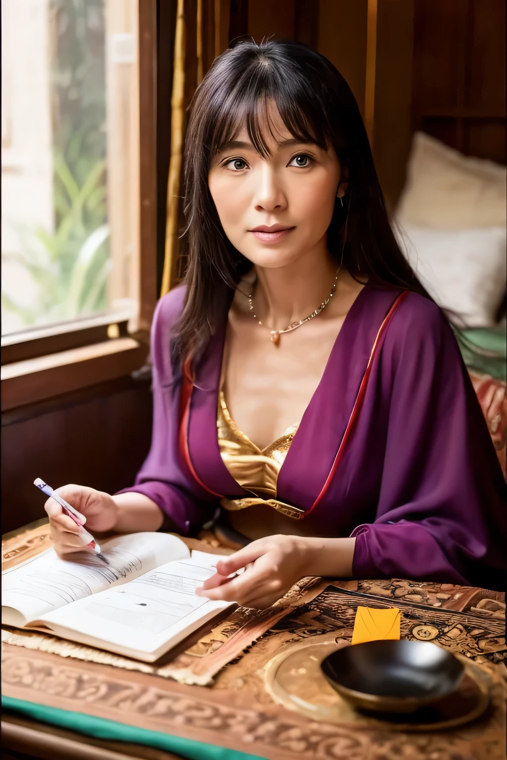 40 year old asian woman、Beautiful female fortune teller who is familiar with astrology