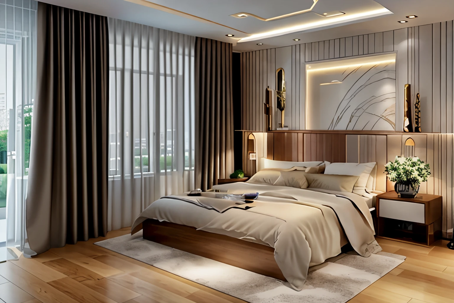 "luxurious and modern interior design with a touch of sophistication and elegance."