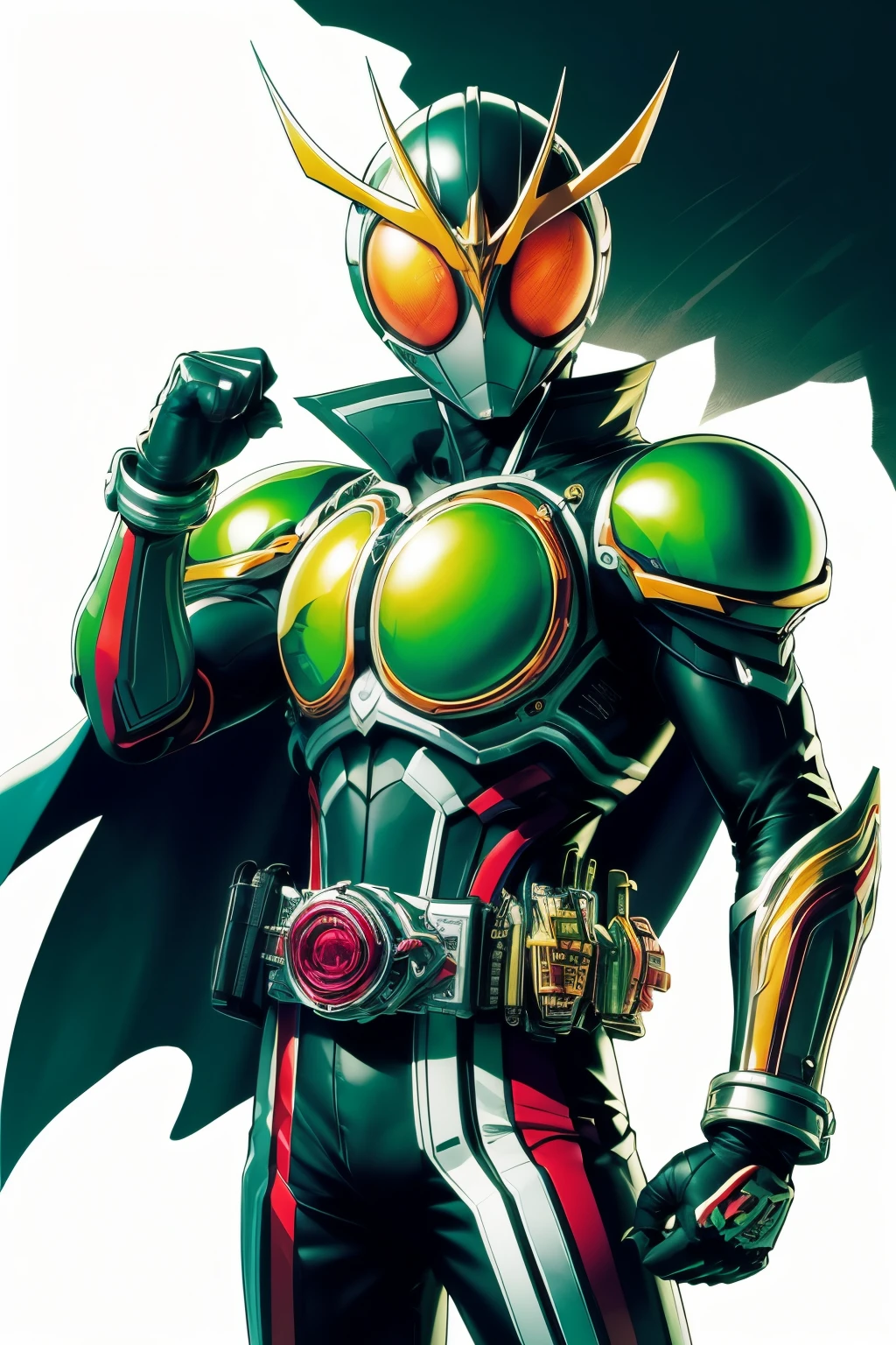 Kamen_Rider,1boy,armor,power_armor,gloves,cape,