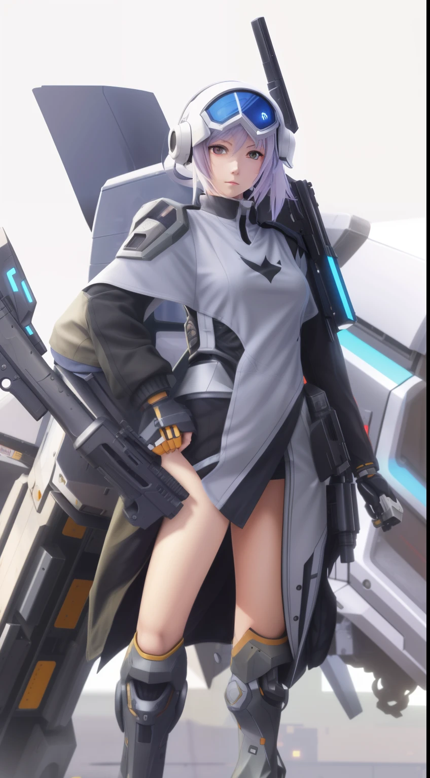 anime character with a gun and a helmet on standing next to a vehicle, fine details. girls frontline, from arknights, cyberpunk anime girl mech, cushart krenz key art feminine, best anime 4k konachan wallpaper, from girls frontline, girl in mecha cyber armor, mechanized valkyrie girl, guweiz