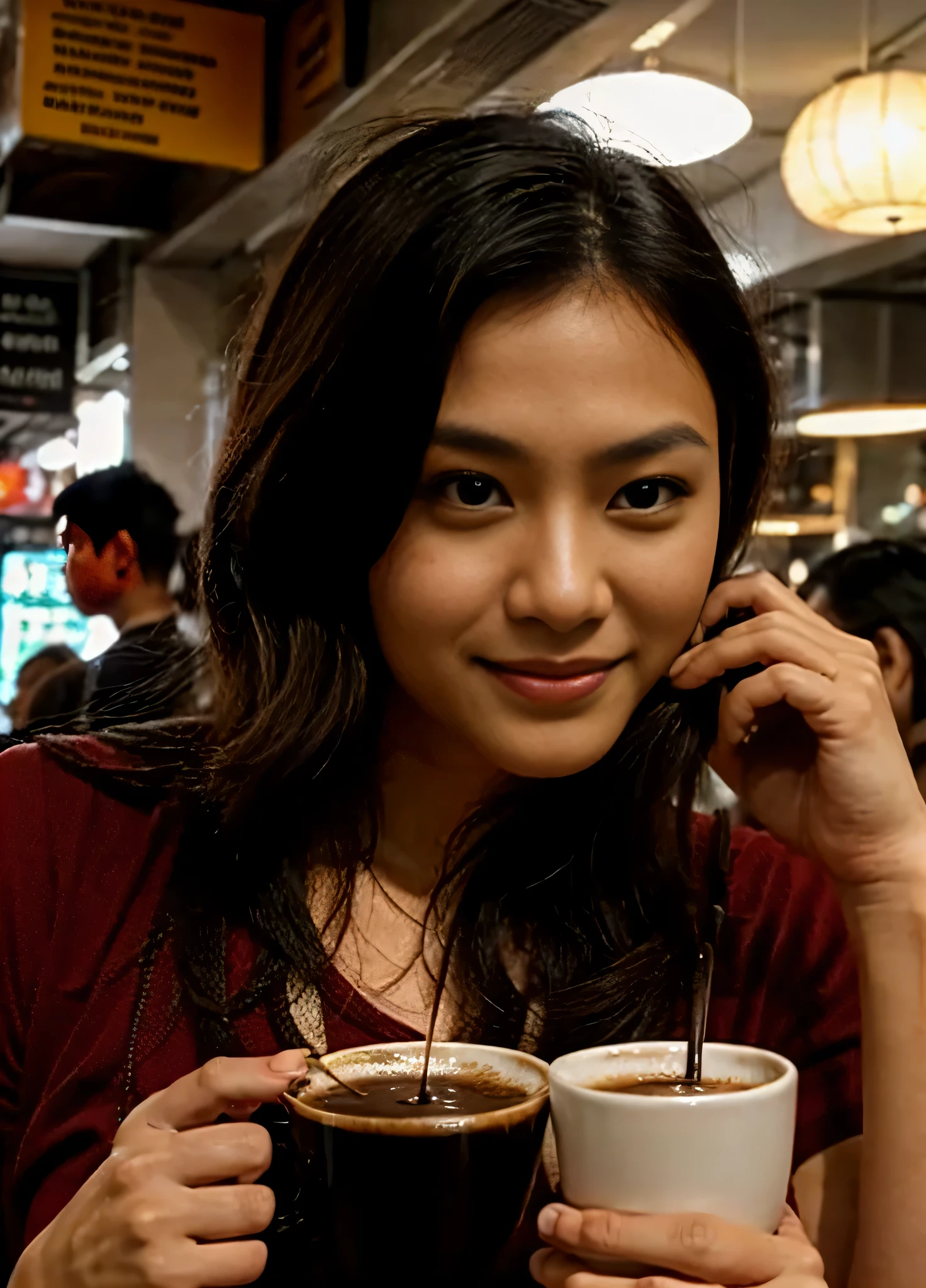 fix finger, holding drink